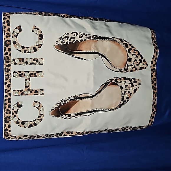 Emme Jordan Womens Plus Royal Blue Leopard Chic Shoes Tie Front Short Sleeve Top - Picture 2 of 12